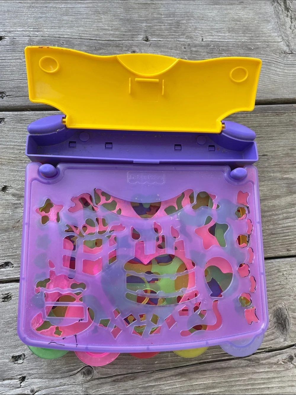 VNT 1995 Fisher-Price Fun Art Stencil Book Holiday Caddy